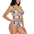 thumbnail image 1 of Yiaed Polka Dot Print Women's Ruffled One Piece Swimsuit V Neck Swimwear Slimming Monokini for Woman-XX-Large, 1 of 8