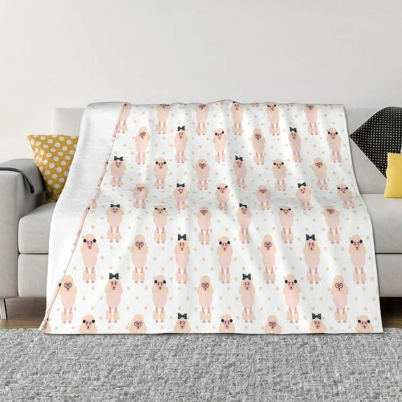 Yiaed Poodle Dog Print Blanket Throw Blanket Soft Cozy Flannel Blanket for Home Bed Sofa Couch Chair-40"x30"