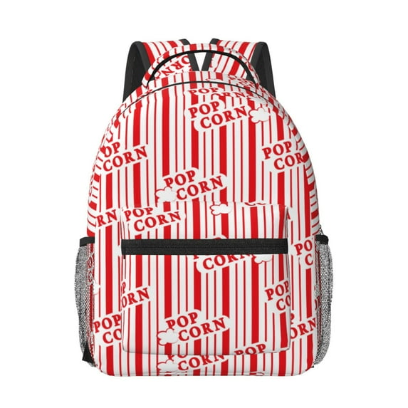 Yiaed Popcorn 1 Print School Backpack College Backpack Daypacks for Students High School Spacious and Durable Daypack for Work and Travel-One Size