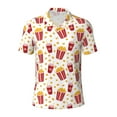 thumbnail image 1 of Yiaed PopcornPrint Men's Short Sleeve Polo Shirt,Golf Polo for Men Three-Button Golf Shirt Athletic Casual Collared T-Shirt- Small, 1 of 7