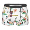 thumbnail image 1 of Yiaed Pretty Floral With Leaves Print Men's Soft Cotton Boxer Shorts Breathable Boxers Underwear Moisture-Wicking Underwear Stretch Boxer Briefs for Man-Large, 1 of 5