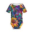 thumbnail image 1 of Yiaed Psychedelic Sunflowers Print Infant Climbing Short Sleeve Onesie One-Piece Baby Bodysuit Clothes 0-12 Months -9M, 1 of 6