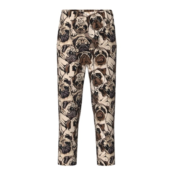 Yiaed Pug Print Teenagers' Lounge Pants, Loose PJ Bottoms, Long Pajama Pants for Men-Large