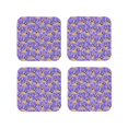 thumbnail image 1 of Yiaed Pugs and Flowers Print Leather Coasters for Drinks - Cup Coasters Coffee Table Kitchen Table Bar, Home & Office Gifts Handmade Drink Coasters-Square, 1 of 6