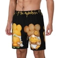 thumbnail image 1 of Yiaed Pumpkin Pie Gnome Print Mens Swim Trunks Bathing Suit Compression Liner Beach Swim Shorts Swimwear Quick Dry Zipper Pocket No-Chafing Board Short-Small, 1 of 6