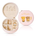 thumbnail image 1 of Yiaed Pumpkin Pie Gnome Print Travel Jewelry Case Bridesmaid Gift Boxes Jewelry Travel Organizer Small Round Jewelry Box Mini Storage-Pink, 1 of 7