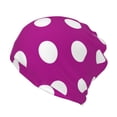 thumbnail image 1 of Yiaed Purlpe And White Polka Dot Print Multifunction Beanie Hats for Women Men Slouchy Knit Beanie Hat Winter Hat Scarf Stretch Skull Cap, 1 of 8