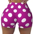 thumbnail image 1 of Yiaed Purlpe And White Polka Dot Print Women's Athletic Shorts Running Shorts Sporty Short High Waisted Elastic Workout Shorts for Yoga Gym Running & Sports -X-Large, 1 of 8