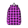 thumbnail image 1 of Yiaed Purple Black Buffalo Plaid Print Backpack, Premium Laptop Backpack, Travel Backpack for Women, Lightweight Backpacks, Comfortable Back Pack-Small, 1 of 7