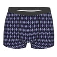 thumbnail image 1 of Yiaed Purple and Blue Squares Print Men's Soft Cotton Boxer Shorts Breathable Boxers Underwear Moisture-Wicking Underwear Stretch Boxer Briefs for Man-XX-Large, 1 of 5