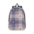 thumbnail image 1 of Yiaed Purple Floral Gingham Check Plaid Print Backpack, Premium Laptop Backpack, Travel Backpack for Women, Lightweight Backpacks, Comfortable Back Pack-Small, 1 of 7