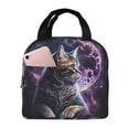 thumbnail image 1 of Yiaed Purple Moon Cat Print Insulated Lunch Bag Reusable Cute Tote Lunch Box, Leakproof Cooler Lunch Bags for Work Office Travel School Picnic, 1 of 5