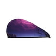 thumbnail image 1 of Yiaed Purple Moon Tree Night Sky Print Hair Cap with Button,Coral Fleece Hair Towel Wrap for Women Wet Hair,Quick Dry Turban for Wet Hair Long Thick Hair, 1 of 5