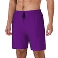 thumbnail image 1 of Yiaed Purple Print Mens Swim Trunks Bathing Suit Compression Liner Beach Swim Shorts Swimwear Quick Dry Zipper Pocket No-Chafing Board Short-, 1 of 6