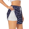 thumbnail image 1 of Yiaed Purple and Blue Squares Print Women's Running Shorts with Liner 3 Zipper Pockets Elastic Workout Athletic Gym Yoga Shorts-Large, 1 of 7