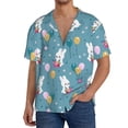 thumbnail image 1 of Yiaed Rabbit And Balloon Print Mens Casual Wrinkle Free Shirts Short Sleeve Button Down Summer Stretch Dress Shirt-Medium, 1 of 5