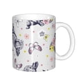 thumbnail image 1 of Yiaed Rabbit And Butterfly Print Ceramics Coffee,Large Handle Design,Extra Large Tea and Coffee Cup for Office and Home Mugs, 1 of 6