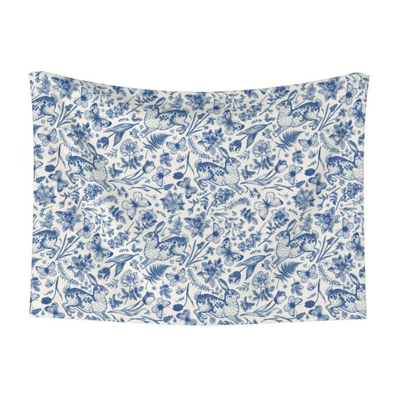 Yiaed Rabbit And Butterfly Print Dog Blankets-Cat Blanket Washable for Couch Protection,Puppy Blanket, Soft Plush Reversible Throw Furniture Protector-