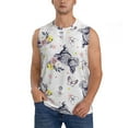 thumbnail image 1 of Yiaed Rabbit And Butterfly Print Men's Singlet Vests Summer Running Muscle Tank Tops Gym Undershirt Round Neck Sleeveless for man, 1 of 5