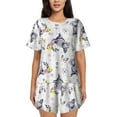 thumbnail image 1 of Yiaed Rabbit And Butterfly Print Short Sleeve Pajama Sets for Women Casual Crew Neck 2 Piece Lounge Sets Women's Short-Sleeved Pajama-Small, 1 of 5