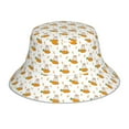 thumbnail image 1 of Yiaed Rabbit And Carrot Print Reflective Stripe Bucket Hat Unisex Funny Outdoor Fisherman Cap Beach Sun Hat, 1 of 5
