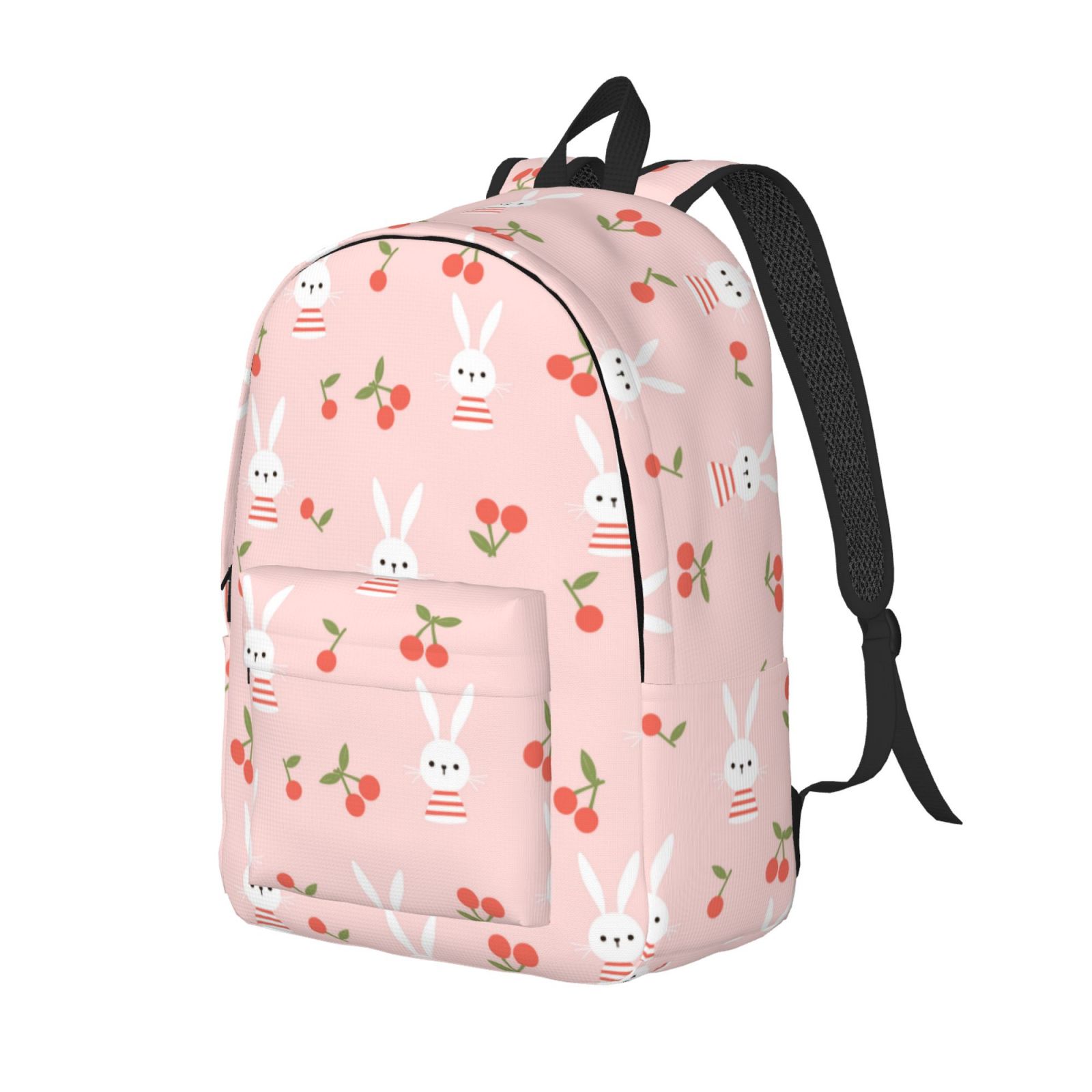Yiaed Rabbit And Cherry Print Print Laptop Backpack Travel Canvas