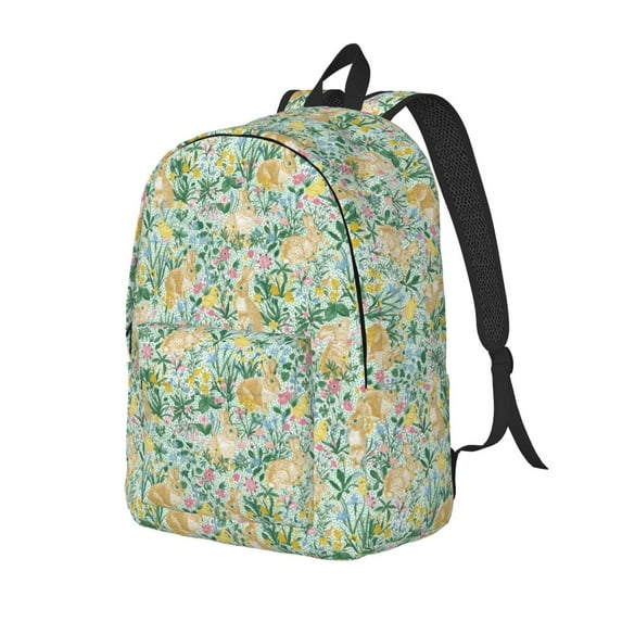 Yiaed Rabbit And Chick Print Print Laptop Backpack Travel Canvas Backpack Vintage Aesthetic Backpack for School Knapsack Backpack Backpack for School-Medium