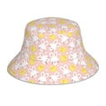thumbnail image 1 of Yiaed Rabbit And Chick Print Reflective Stripe Bucket Hat Unisex Funny Outdoor Fisherman Cap Beach Sun Hat, 1 of 5