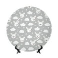 thumbnail image 1 of Yiaed Rabbit And Cloud Print Bone China Decorative Plate Ceramic Dinner Plates Art Crafts with Display Stand-8in, 1 of 6