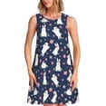 thumbnail image 1 of Yiaed Rabbit And Flower Print Women's Sleeveless Dress, Loose Fit Summer Dress, Casual Sleeveless Dress for Women, 1 of 7