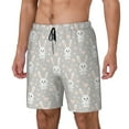 thumbnail image 1 of Yiaed Rabbit And Heart Print Mens Swim Trunks Bathing Suit Compression Liner Beach Swim Shorts Swimwear Quick Dry Zipper Pocket No-Chafing Board Short-3X-Large, 1 of 6