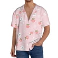 thumbnail image 1 of Yiaed Rabbit And Peach Print Mens Casual Wrinkle Free Shirts Short Sleeve Button Down Summer Stretch Dress Shirt-Large, 1 of 5