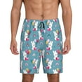 thumbnail image 1 of Yiaed Rabbit And Rainbow for Men's Soft Sleep Pajama Short Lounging Pajama Shorts-XX-Large, 1 of 8