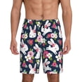 thumbnail image 1 of Yiaed Rabbit And Rose for Men's Soft Sleep Pajama Short Lounging Pajama Shorts-Small, 1 of 8