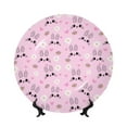 thumbnail image 1 of Yiaed Rabbit Face Print Bone China Decorative Plate Ceramic Dinner Plates Art Crafts with Display Stand-6in, 1 of 6