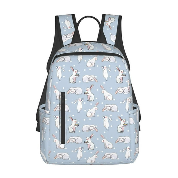 Yiaed Rabbit Is Eating Carrots Print Lightweight Backpack Travel Backpacks Hiking Daypack for Women Men