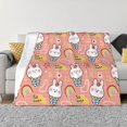 thumbnail image 1 of Yiaed Rabbit So Cute Print Blanket Throw Blanket Soft Cozy Flannel Blanket for Home Bed Sofa Couch Chair-40"x30", 1 of 6