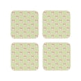 thumbnail image 1 of Yiaed Rabbit With Tie Print Leather Coasters for Drinks - Cup Coasters Coffee Table Kitchen Table Bar, Home & Office Gifts Handmade Drink Coasters-Square, 1 of 6