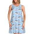 thumbnail image 1 of Yiaed Rainbow Dinosaur Print Women's Sleeveless Dress, Loose Fit Summer Dress, Casual Sleeveless Dress for Women, 1 of 7