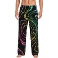 thumbnail image 1 of Yiaed Rainbow Glitter Print Men's Lounge Pants, Loose PJ Bottoms, Long Pajama Pants for Men-Large, 1 of 6
