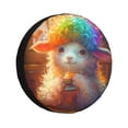 thumbnail image 1 of Yiaed Rainbow Lamb Breakfast Print Print Tire Wheel Cover, tire covers for trailers,rv wheel covers,rv tire covers, camper tire covers,tire covers for cars-17 inch, 1 of 6
