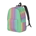 thumbnail image 1 of Yiaed Rainbow Peacock Feathers Print Print Laptop Backpack Travel Canvas Backpack Vintage Aesthetic Backpack for School Knapsack Backpack Backpack for School-, 1 of 5