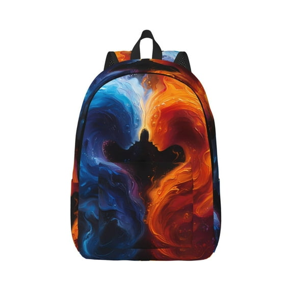 Yiaed Red And Blue Abstract Print Backpack, Premium Laptop Backpack, Travel Backpack for Women, Lightweight Backpacks, Comfortable Back Pack-Medium