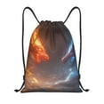 thumbnail image 1 of Yiaed Red And Blue Fire Dragon D Print Drawstring Bags Drawstring Backpack Bulk String Back Pack Gym Sport Bag-Medium, 1 of 5