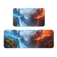 thumbnail image 1 of Yiaed Red And Blue Fire Mountains Kitchen Rugs Sets of 2 Kitchen Mats Cushioned Anti Fatigue Kitchen Rug Tapetes Para Cocina for Sink,Laundry Room, 1 of 6