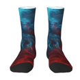 thumbnail image 1 of Yiaed Red And Blue Fire Print Great elasticity Crew Socks Sports socks for Men and Women, 1 of 5