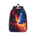 thumbnail image 1 of Yiaed Red And Blue Fire Wolf Print Backpack, Premium Laptop Backpack, Travel Backpack for Women, Lightweight Backpacks, Comfortable Back Pack-Medium, 1 of 5
