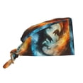 thumbnail image 1 of Yiaed Red And Blue Flame Wave Dragon Print Turban Hat for Women Men Comfortable Adjustable Cleaning Working Cap with Sweatband, 1 of 4
