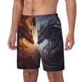thumbnail image 1 of Yiaed Red And White Beast Print Mens Swim Trunks Bathing Suit Compression Liner Beach Swim Shorts Swimwear Quick Dry Zipper Pocket No-Chafing Board Short-X-Large, 1 of 6