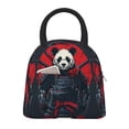 thumbnail image 1 of Yiaed Red Black Eastern Panda Warrior Print Lunch Bag Adult Insulated Lunch Box, Leakproof Cooler Food Lunch Containers Reusable High Capacity Lunch Tote Bags-One Size, 1 of 6